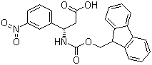 structure of CAS# 374791-01-2, Fmoc-(S)-3-Amino-3-(3-nirtophenyl)propionic acid;(S)-N-(9-Fluorenylmethyloxycarbonyl)-3-amino-3-(3-nirtophenyl)propionic acid