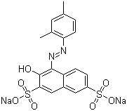 结构式 CAS# 3761-53-3, 酸性红 26; 4-[(2,4-二甲苯基)偶氮]-3-羟基-2,7-萘二磺酸二钠盐; 丽春红 G; 丽春红 2R