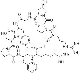 structure of CAS# 37642-65-2, 3-L-(trans-4-Hydroxyproline)-bradykinin;3-Hydroxyproline-bradykinin; [Hyp3]-bradykinin