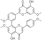 结构式 CAS# 3778-25-4, 穗花杉双黄酮 7,4',7'',4'''-四甲基醚