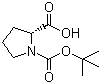structure of CAS# 37784-17-1, N-Boc-D-proline;N-tert-Butoxycarbonyl-D-proline