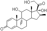 structure of CAS# 378-44-9, Betamethasone;9a-Fluoro-11b,17a,21-trihydroxy-16b-methylpregna-1,4-diene-3,20-dione; 9alpha-Fluoro-16beta-methylprednisolone