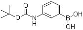 结构式 CAS# 380430-68-2, 3-叔丁氧羰基氨基苯硼酸