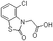 structure of CAS# 3813-05-6, Benazolin;4-Chloro-2-oxo-3(2H)-benzothiazoleacetic acid; 7-Chloro-2-oxo-3(2H)-benzothiazolacetic acid; (4-Chloro-2-oxobenzothiazolin-3-yl)acetic acid