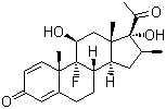 structure of CAS# 382-67-2, Desoximetasone;21-Desoxybetamethasone; 9-Fluoro-11b,21-dihydroxy-16a-methylpregna-1,4-diene-3,20-dione