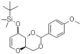 结构式 CAS# 384346-91-2, 1,5-脱水-2-脱氧-3-O-[(1,1-二甲基乙基)二甲基硅烷基]-4,6-O-[(4-甲氧基苯基)亚甲基]-D-阿拉伯-己-1-烯糖