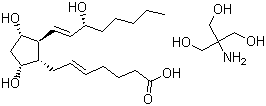 structure of CAS# 38562-01-5, Prostaglandin F2a tris salt;Prostaglandin F2-alpha tromethamine salt; (5Z,9a,11a,13E,15S)-9,11,15-Trihydroxyprosta-5,13-dienoic acid tris salt