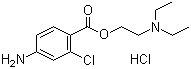 结构式 CAS# 3858-89-7, 盐酸氯普鲁卡因; 4-氨基-2-氯苯甲酸 2-(二乙氨基)乙酯盐酸盐