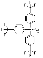 结构式 CAS# 385815-83-8, 三(4-三氟甲基苯基)膦氯化金