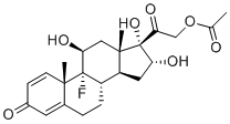 structure of CAS# 3859-65-2, Triamcinolone EP Impurity B;Triamcinolone 21-acetate;[2-[(8S,9R,10S,11S,13S,14S,16R,17S)-9-fluoro-11,16,17-trihydroxy-10,13-dimethyl-3-oxo-6,7,8,11,12,14,15,16-octahydrocyclopenta[a]phenanthren-17-yl]-2-oxoethyl] acetate