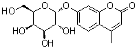structure of CAS# 38597-12-5, 7-(alpha-D-Galactopyranosyloxy)-4-methyl-2H-1-benzopyran-2-one;4-Methylumbelliferyl alpha-D-galactoside; 4-Methylumbelliferyl alpha-galactoside