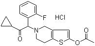 structure of CAS# 389574-19-0, Prasugrel hydrochloride;2-[2-(Acetyloxy)-6,7-dihydrothieno[3,2-c]pyridin-5(4H)-yl]-1-cyclopropyl-2-(2-fluorophenyl)ethanone hydrochloride