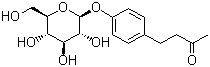 结构式 CAS# 38963-94-9, 覆盆子酮葡萄糖甙; 对羟基苯基-2-丁酮 beta-D-葡萄糖甙