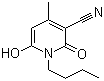 结构式 CAS# 39108-47-9, N-丁基-3-氰基-4-甲基-6-羟基-2-吡啶酮