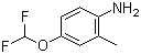 structure of CAS# 39211-57-9, 4-(Difluoromethoxy)-2-methylaniline