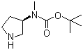 结构式 CAS# 392338-15-7, (R)-N-甲基-N-(吡咯烷-3-基)氨基甲酸叔丁酯