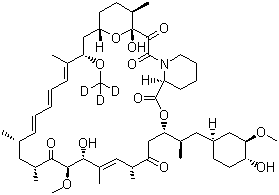 structure of CAS# 392711-19-2, 7-O-Demethyl-7-O-(methyl-d<sub>3</sub>)-rapamycin