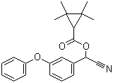 结构式 CAS# 39515-41-8, 甲氰菊酯; alpha-氰基-3-苯氧基苄基-2,2,3,3-四甲基环丙烷羧酸酯