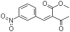 structure of CAS# 39562-17-9, Methyl 3-nitrobenzylideneacetoacetate;Methyl 2-(3-nitrobenzylidene)-acetoacetate; 2-(3-Nitrobenzylidene)acetoacetic acid methyl ester; 2-[(3-Nitrophenyl)methylene]-3-oxo-butanoic acid methyl ester