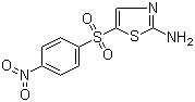 结构式 CAS# 39565-05-4, 5-(4-硝基苯磺酰)噻唑-2-胺; 4-硝基苯基-(2-氨基噻唑-5-基)砜