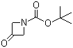 结构式 CAS# 398489-26-4, 1-Boc-3-氮杂环丁酮; 3-氧代氮杂环丁-1-羧酸叔丁酯