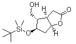 structure of CAS# 39968-95-1, 2-[[(1,1-Dimethylethyl)dimethylsilyl]oxy]corey lactone;(3aR,4S,5R,6aS)-5-[tert-butyl(dimethyl)silyl]oxy-4-(hydroxymethyl)-3,3a,4,5,6,6a-hexahydrocyclopenta[b]furan-2-one