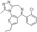 structure of CAS# 40054-69-1, Etizolam;4-(2-Chlorophenyl)-2-ethyl-9-methyl-6H-thieno[3,2-f][1,2,4]triazolo[4,3-a][1,4]diazepine; AHR 3219; Depas; Y 7131