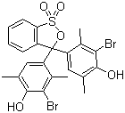 structure of CAS# 40070-59-5, Bromoxylenol Blue;3',3''-Dibromo-p-xylenolsulfonphthalein; 4,4'-(3H-2,1-Benzoxathiol-3-ylidene)bis[3-bromo-2,5-dimethylphenol] S,S-dioxide