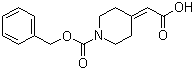 结构式 CAS# 40113-03-9, 1-苄氧羰基哌啶-4-亚基乙酸; 4-羧基亚甲基哌啶-1-甲酸苄酯