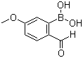 结构式 CAS# 40138-18-9, 2-醛基-5-甲氧基苯硼酸