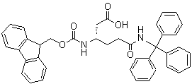 structure of CAS# 401915-55-7, (3S)-3-[[(9H-Fluoren-9-ylmethoxy)carbonyl]amino]-6-oxo-6-[(triphenylmethyl)amino]hexanoic acid