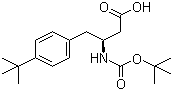 结构式 CAS# 403661-85-8, N-叔丁氧羰基-(S)-3-氨基-4-(4-叔丁基苯基)丁酸