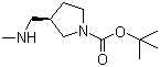 结构式 CAS# 404594-16-7, (3R)-3-[(甲基氨基)甲基]-1-吡咯烷羧酸叔丁酯
