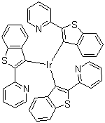 结构式 CAS# 405289-74-9, 三[2-(苯并[b]噻吩-2-基)吡啶-C3,N]铱(III)