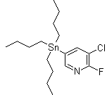 结构式 CAS# 405556-97-0, 3-氯-2-氟-5-(三丁基锡烷基)吡啶