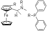 结构式 CAS# 406681-09-2, (1S)-1-(二苯基膦基)-2-[(1S)-1-[(二苯基膦基)甲基氨基]乙基]二茂铁