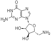 结构式 CAS# 4099-84-7, 5'-氨基-5'-脱氧鸟苷
