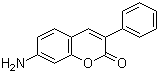 结构式 CAS# 4108-61-6, 7-氨基-3-苯基香豆素; 7-氨基-3-苯基苯并吡喃-2-酮
