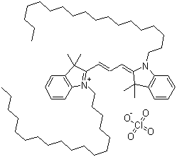 结构式 CAS# 41085-99-8, 1,1'-双十八烷基-3,3,3',3'-四甲基吲哚菁高氯酸盐