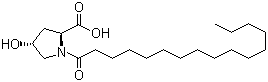 structure of CAS# 41736-92-9, N-Hexadecanoyl-4-hydroxy-L-proline;(4R)-4-Hydroxy-1-palmitoyl-L-proline
