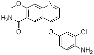结构式 CAS# 417722-93-1, 4-(4-氨基-3-氯苯氧基)-7-甲氧基-6-喹啉甲酰胺