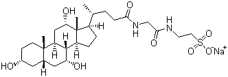 结构式 CAS# 41945-48-6, 胆酸钠; 3alpha,7apha,12alpha-三羟基-5beta-胆烷酸钠