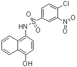 structure of CAS# 420092-79-1, 4-Chloro-N-(4-hydroxy-1-naphthalenyl)-3-nitrobenzenesulfonamide;SW 155246