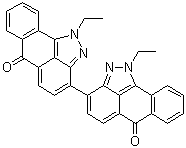 structure of CAS# 4203-77-4, Vat Red 13;1,1'-Diethyl[3,3'-bianthra[1,9-cd]pyrazole]-6,6'(1H,1'H)-dione; C.I. 70320; Pigment Red 195