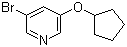 结构式 CAS# 422557-08-2, 3-溴-5-环戊基氧基吡啶