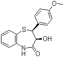 结构式 CAS# 42399-49-5, (2S-cis)-(+)-2,3-二氢-3-羟基-2-(4-甲氧苯基)-1,5-苯并硫氮杂卓-4(5H)-酮