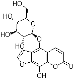 结构式 CAS# 425680-98-4, 8-羟基-5-O-beta-D-吡喃葡萄糖补骨脂素