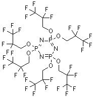 structure of CAS# 429-18-5, Hexakis(2,2,3,3,3-pentafluoropropoxy)cyclotriphosphazene;2,2,4,4,6,6-Hexahydro-2,2,4,4,6,6-hexakis(2,2,3,3,3-pentafluoropropoxy)-1,3,5,2,4,6-triazatriphosphorine