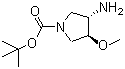 structure of CAS# 429673-79-0, trans-tert-Butyl 3-amino-4-methoxypyrrolidine-1-carboxylate