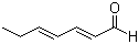 结构式 CAS# 4313-03-5, (E,E)-2,4-庚二烯醛; 反式-2,4-庚二烯醛